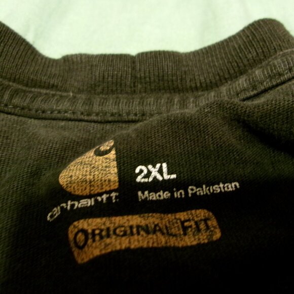 Carhartt K87 Mens XXL Black Pocket Work T-Shirt Original Fit Stained Distressed - Picture 9 of 14